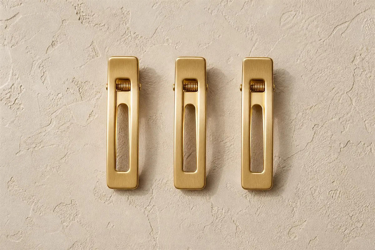 Signature Trio de Mini Barrettes Dorées Muse