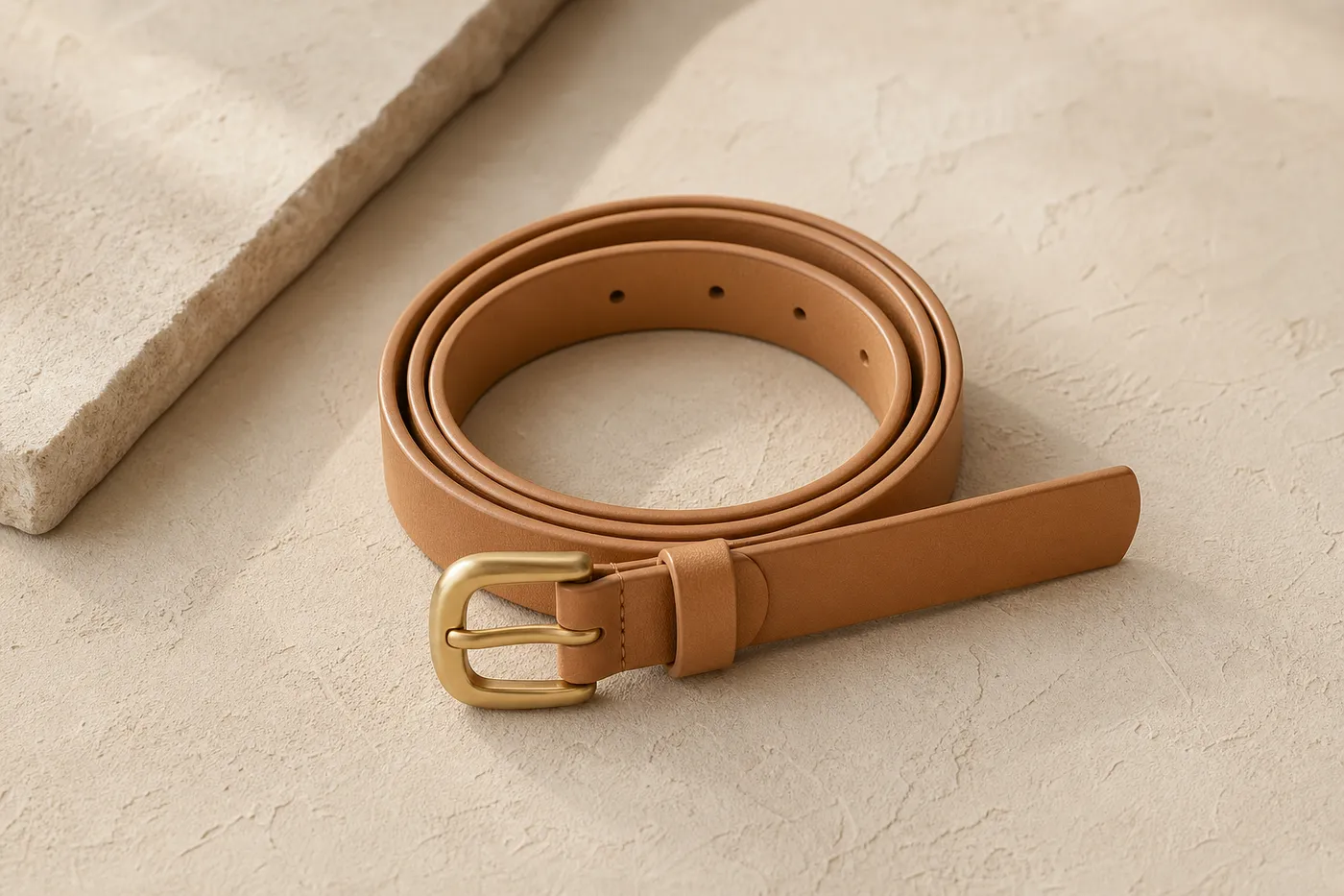 Slim Vegan Leather Belt No.09