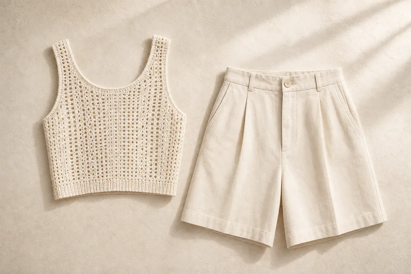 Crochet Camisole and Bermuda Set No.14